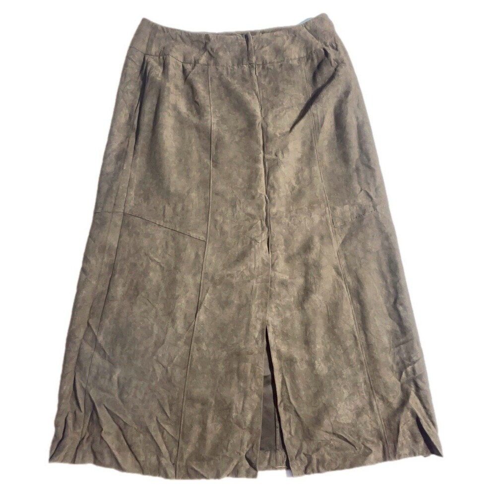 Nortonmcnaughton suede A-line midi skirt in a taupe Womens Size 12